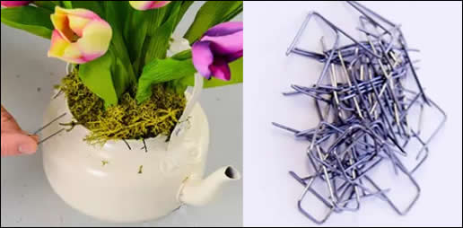 Securing floral moss pins